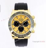  Swiss Copy Rolex Daytona 7750 Black/Champagne Dial Ceramic Bezel Oysterflex Strap 40mm